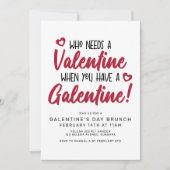 タイポグラフィモダンガレンティーンズデイブランチ 招待状 (正面)