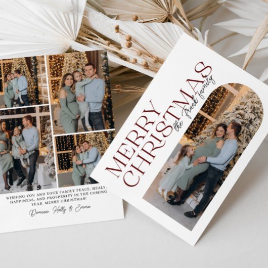 タイポグラフィモダンクリスマスアーチ写真 シーズンカード