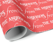 タイポグラフィモダンクリスマスパターンカスタムファミリー ラッピングペーパー (ロールコーナー)