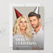タイポグラフィモダンクリスマスフォト2サイドデザイン シーズンカード (正面)
