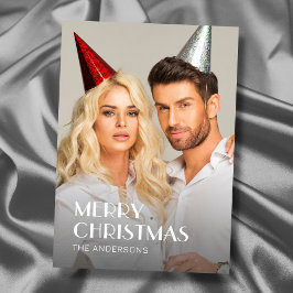 タイポグラフィモダンクリスマスフォト2サイドデザイン シーズンカード