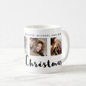 タイポグラフィモダンクリスマスフォーフォトグリッド コーヒーマグカップ (正面右)
