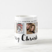 タイポグラフィモダンクリスマスフォーフォトグリッド コーヒーマグカップ (中央)