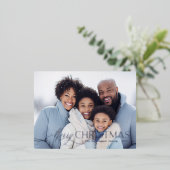 タイポグラフィモダンクリスマスホリデーフォト 箔招待状ポストカード (立ち正面)