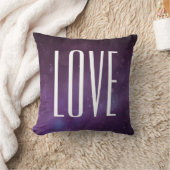 タイポグラフィモダングリッターブルーパープルラブ クッション (ブランケット)