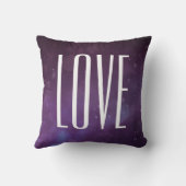 タイポグラフィモダングリッターブルーパープルラブ クッション (裏面)