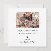 タイポグラフィモダングリーン5フォトコラージクリスマス シーズンカード (裏面)