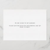 タイポグラフィモダンゴールドフォイル結婚式の日付を保存 箔招待状 (裏面)