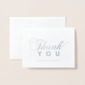 タイポグラフィモダンサンキューシルバーフォイルカード 箔カード (封筒付き正面)