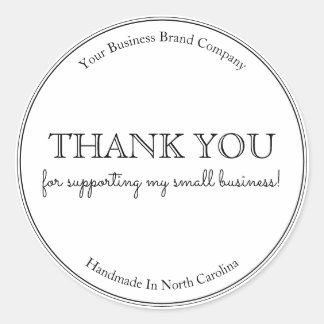 タイポグラフィモダンサンキュービジネス ラウンドシール