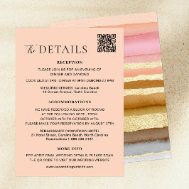 タイポグラフィモダンサンセットQRコー結婚ドの詳細 エンクロージャーカード