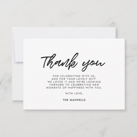 タイポグラフィモダンシャワー サンキューカード (正面)