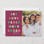 タイポグラフィモダンジョイラブピースホープ応援 シーズンカード (正面)