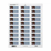 タイポグラフィモダンダスティブルーフォト差出人住所 ラベル (フルシート)