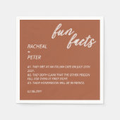 タイポグラフィモダンテラコッタおもしろい事実結婚の スタンダードカクテルナプキン (正面)