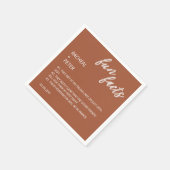 タイポグラフィモダンテラコッタおもしろい事実結婚の スタンダードカクテルナプキン (角)