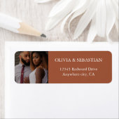 タイポグラフィモダンテラコッタフォト差出人住所 ラベル (インサイチュ)