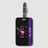 タイポグラフィモダントラベ最高のルパパイーバーファーズデイ ラゲッジタグ (正面縦)