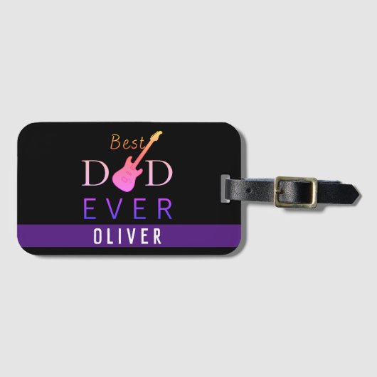 タイポグラフィモダントラベ最高のルパパイーバーファーズデイ ラゲッジタグ (正面横)