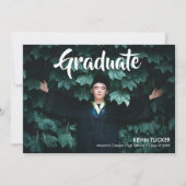 タイポグラフィモダントレンディーボーイズ写真卒業 案内状 (正面)