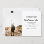 タイポグラフィモダントレンディーボーイズ写真卒業 案内状 (裏面)