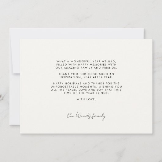 タイポグラフィモダンハッピークワンザ写真 シーズンカード (裏面)