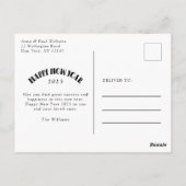 タイポグラフィモダンハッピーニューイヤー写真 ポストカード (裏面)