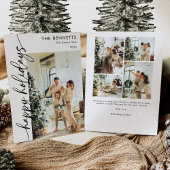 タイポグラフィモダンハッピーホリデーズワンフォト シーズンカード