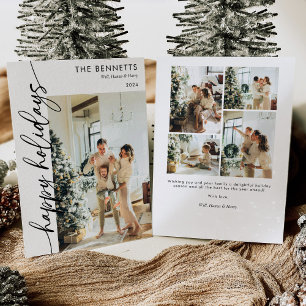 タイポグラフィモダンハッピーホリデーズワンフォト シーズンカード