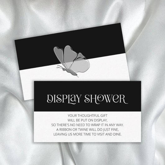 タイポグラフィモダンバタフライディスプレイシャワー エンクロージャーカード