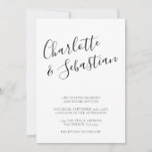 タイポグラフィモダンパーソナライズされた白黒スタイリッシュ 案内状 (正面)