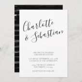 タイポグラフィモダンパーソナライズされた白黒スタイリッシュ 案内状 (正面/裏面)