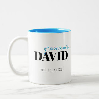 タイポグラフィモダンパーソナライズされた Groomsman Mug ツートーンマグカップ