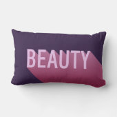 タイポグラフィモダンパープルピンク美しい ランバークッション (裏面)