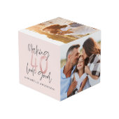 タイポグラフィモダンピンガーリークブラック40歳の誕生日 フォトキューブ (裏面アングル)