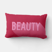 タイポグラフィモダンピンク美しい ランバークッション (裏面)