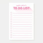タイポグラフィモダンピンクTo Doリスト ポストイット (正面)