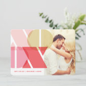 タイポグラフィモダンピンクXOXOバレンタインデーの写真 シーズンカード (スタンド正面)