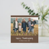 タイポグラフィモダンファミリーフォトサンクスギビング シーズンカード (スタンド正面)