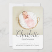 タイポグラフィモダンフォトコラージュベビーガール誕生 (正面)