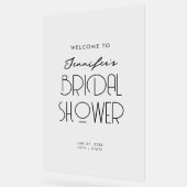 タイポグラフィモダンブライダルシャワーウェルカムブラック アクリルサイン (傾斜)