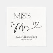 タイポグラフィモダンブライダルシャワーナプキンス スタンダードカクテルナプキン (正面)