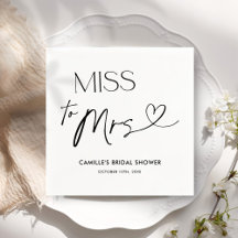 タイポグラフィモダンブライダルシャワーナプキンス