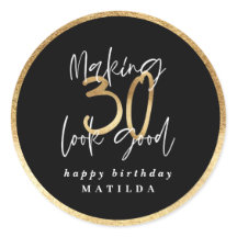 タイポグラフィモダンブラックと金ゴールド30歳の誕生日