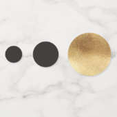 タイポグラフィモダンブラックと金ゴールド50歳の誕生日 コンフェッティ (裏面)