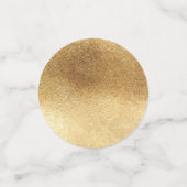 タイポグラフィモダンブラックと金ゴールド50歳の誕生日 コンフェッティ (スモール正面)