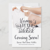 タイポグラフィモダンベビーバンプ写真妊娠Annou 案内状 (正面)