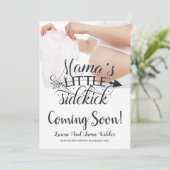 タイポグラフィモダンベビーバンプ写真妊娠Annou 案内状 (スタンド正面)