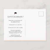 タイポグラフィモダンベージュシンプル2写真卒業 インビテーションポストカード (裏面)