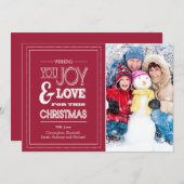 タイポグラフィモダンホリデークリスマスフォトカード シーズンカード (正面/裏面)